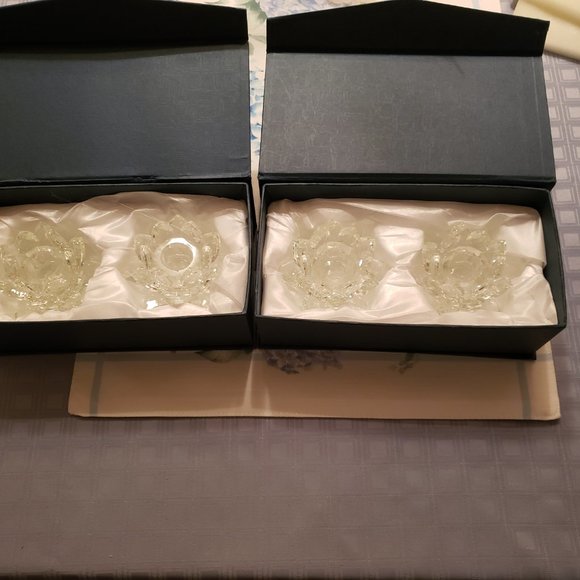 CRYSTAL CANDLE HOLDERS ( 4) - Picture 3 of 4